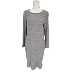 A New Day L Sweater Dress Straight Long Sleeve Knee Length Gray